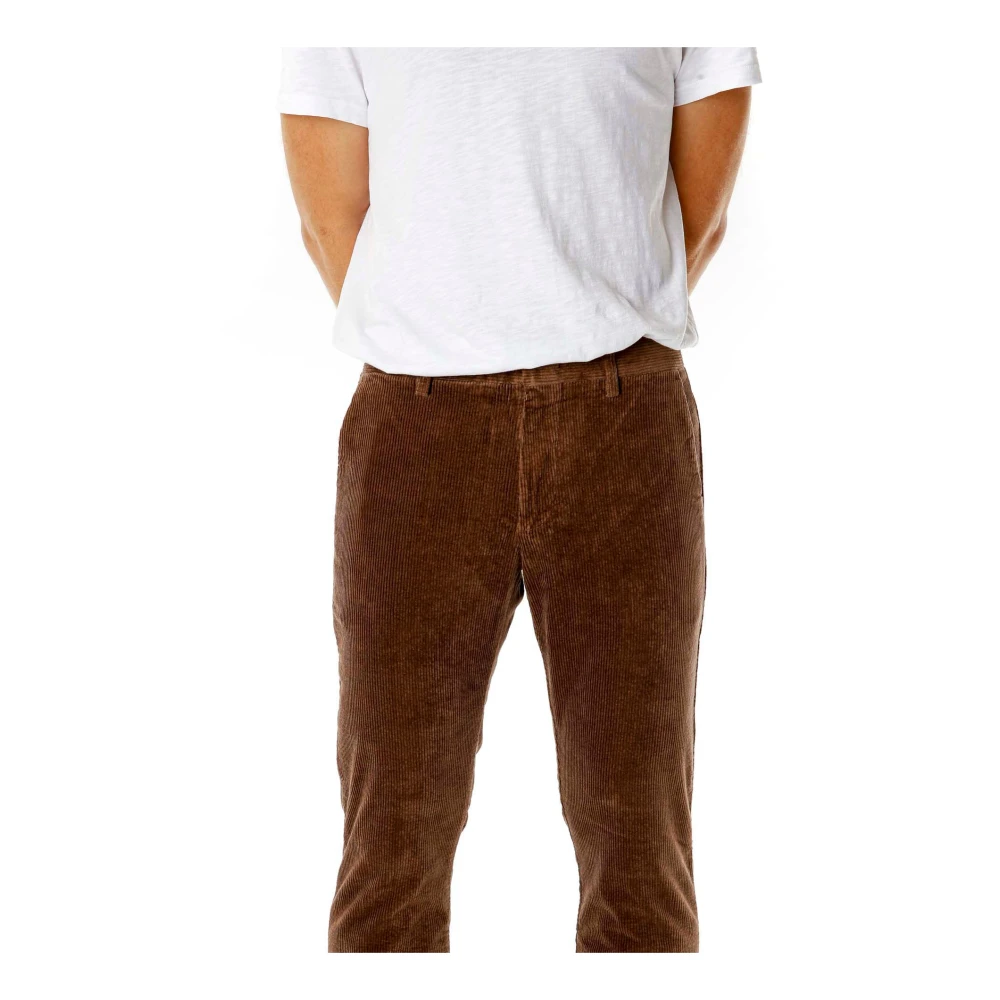 Nn07 Slimme Corduroy Chino Broek Brown Heren