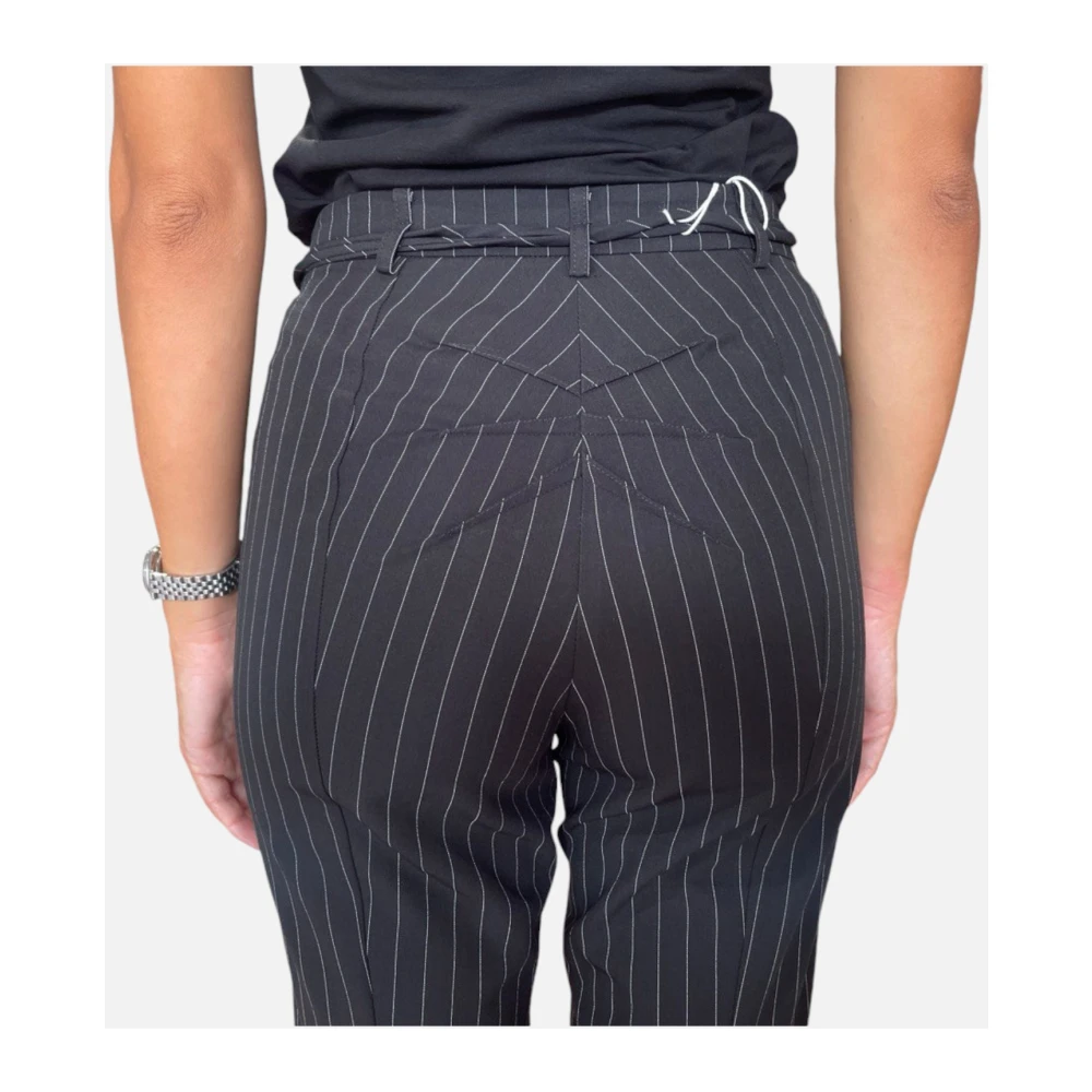 PATRIZIA PEPE Geruite Flanellen Slim Fit Broek Blue Dames