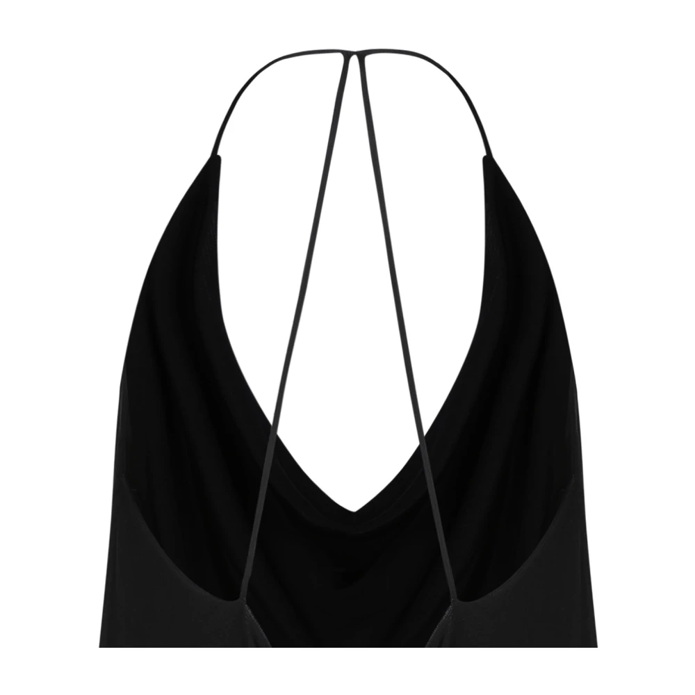 Tom Ford Zwart Tank Top Cowl Kraag Black Dames