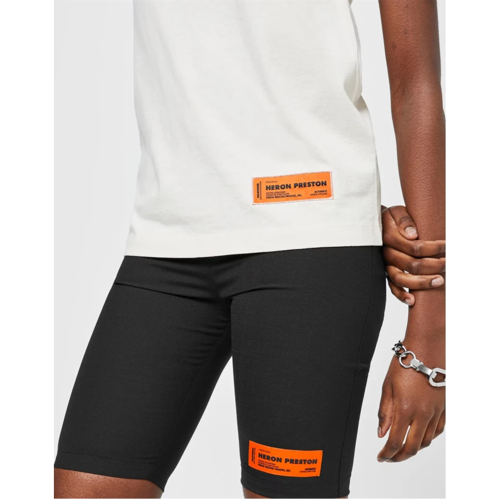 Heron Preston Ctnmb Logo T-Shirt Wit Zwart Korte Mouw White Dames