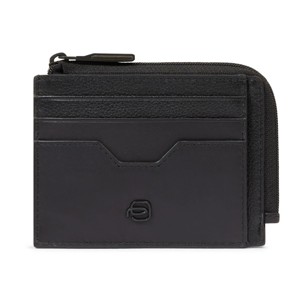 Piquadro Men's Black Wallets & Cardholders, One Size, Zipped Coin Purse With Docut Holder