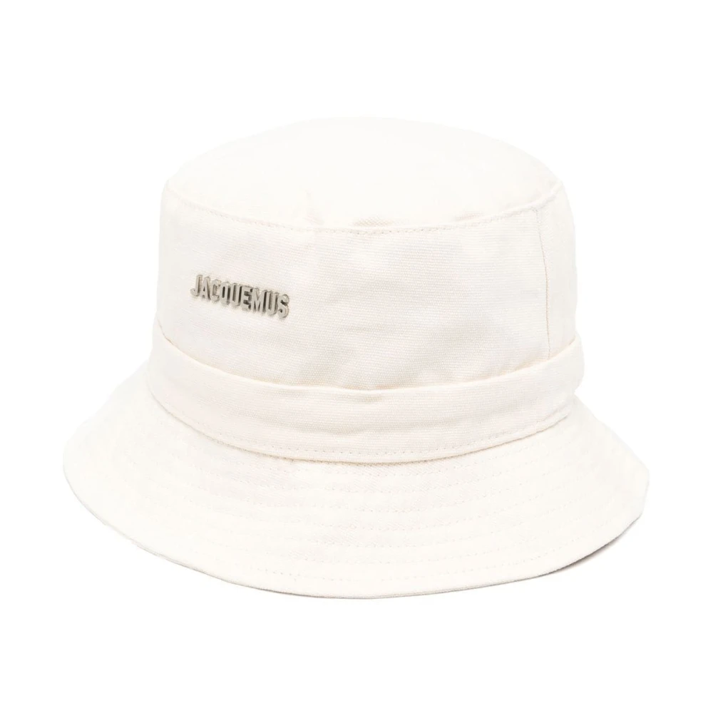 Jacquemus Logo-Plaque Bucket Hat White Unisex