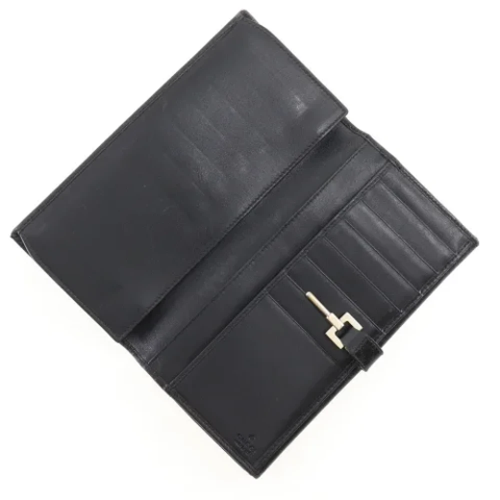 Gucci Vintage Pre-owned Leather wallets Black Dames