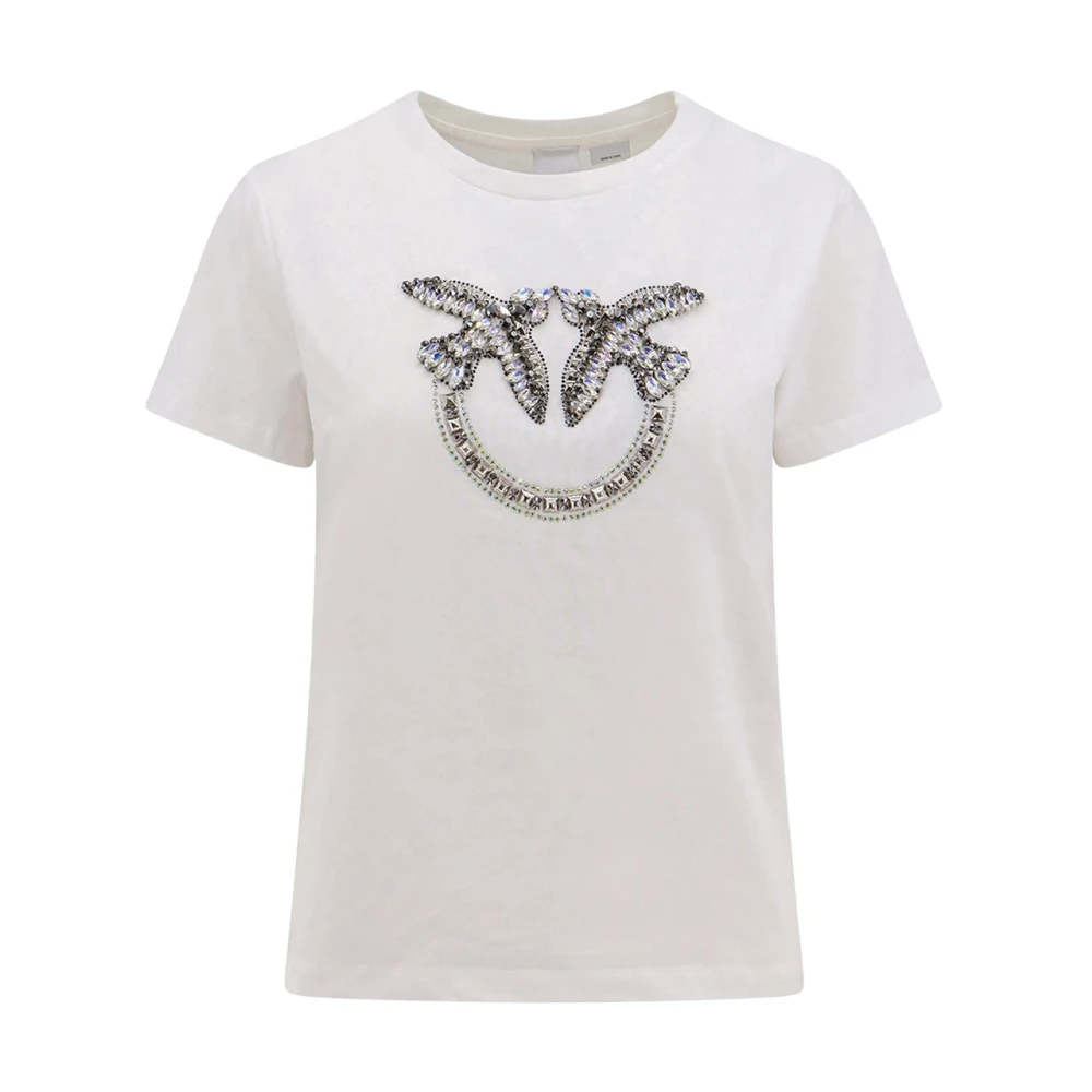 pinko Logo Korte Mouw T-shirt Casual White Dames