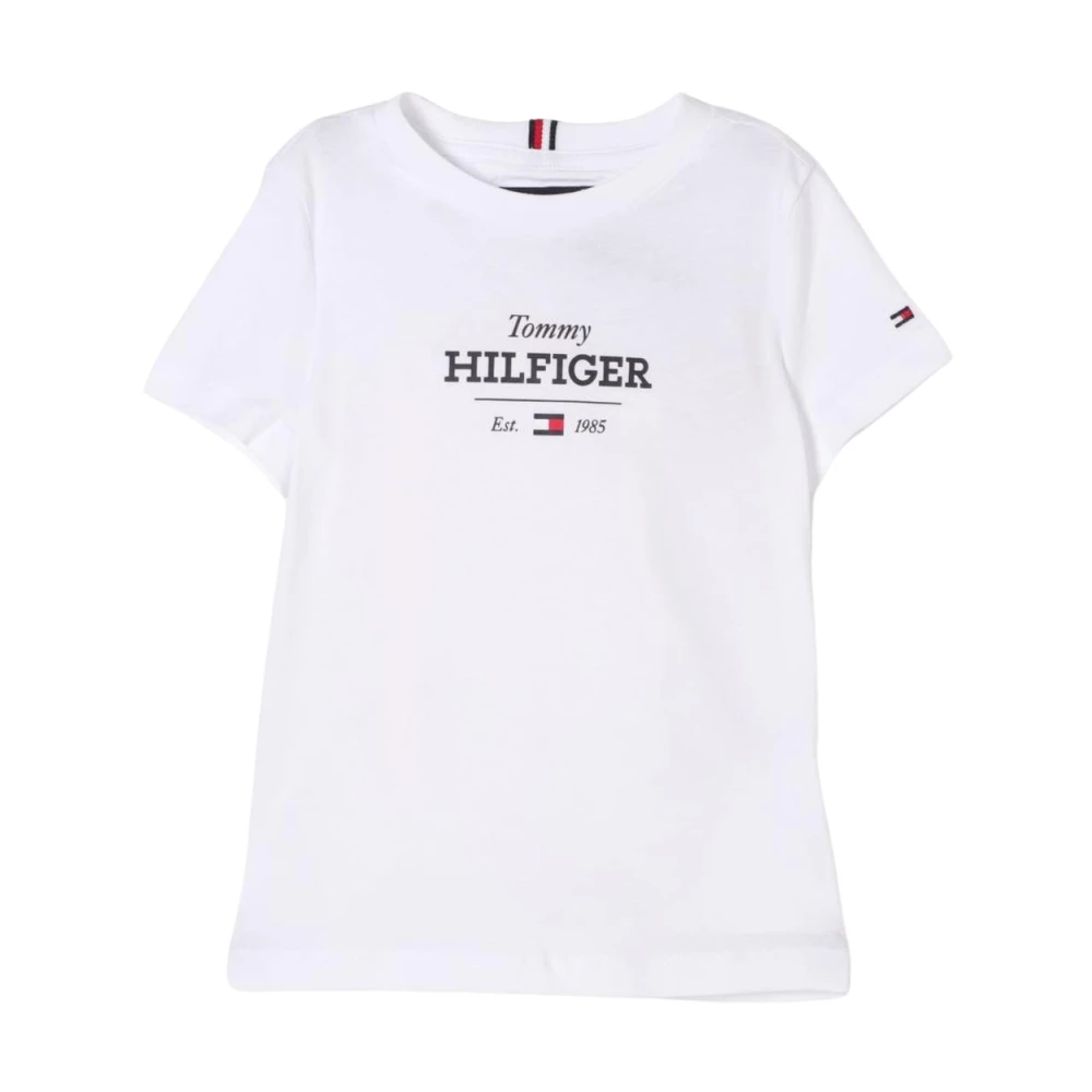 Tommy Hilfiger Unisex Kids White Kids Crew Neck Tee