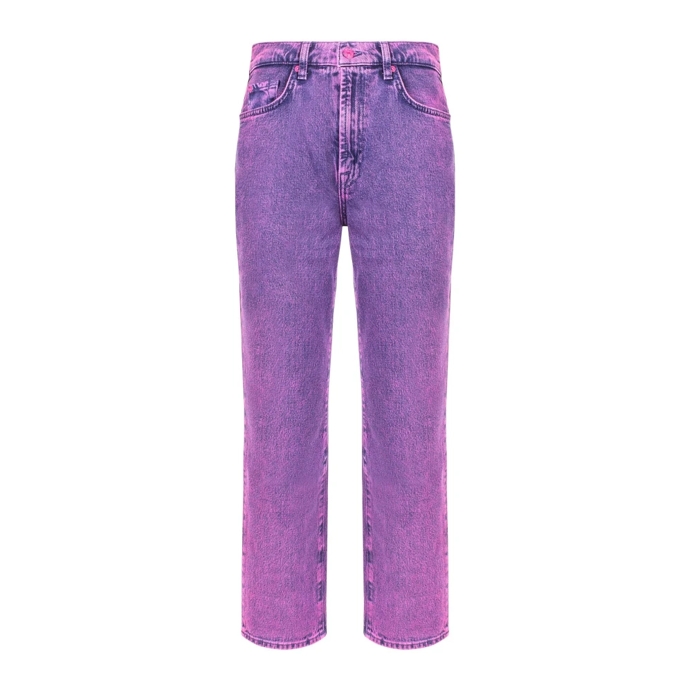 7 For All Mankind Logan Stovepipe Jeans in Viola Purple Dames
