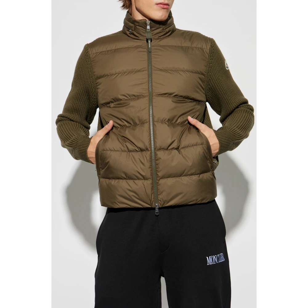 Moncler Vest met gewatteerde voorkant Green Heren