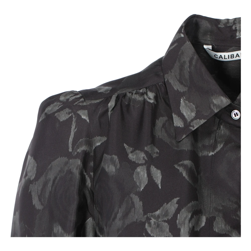 Caliban Casual Katoenen Overhemd voor Mannen Black Dames