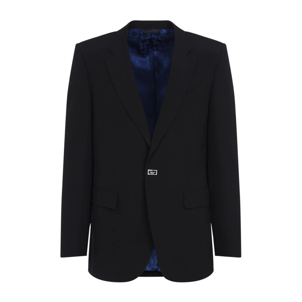 Givenchy Zwarte Wollen Jas Black Heren