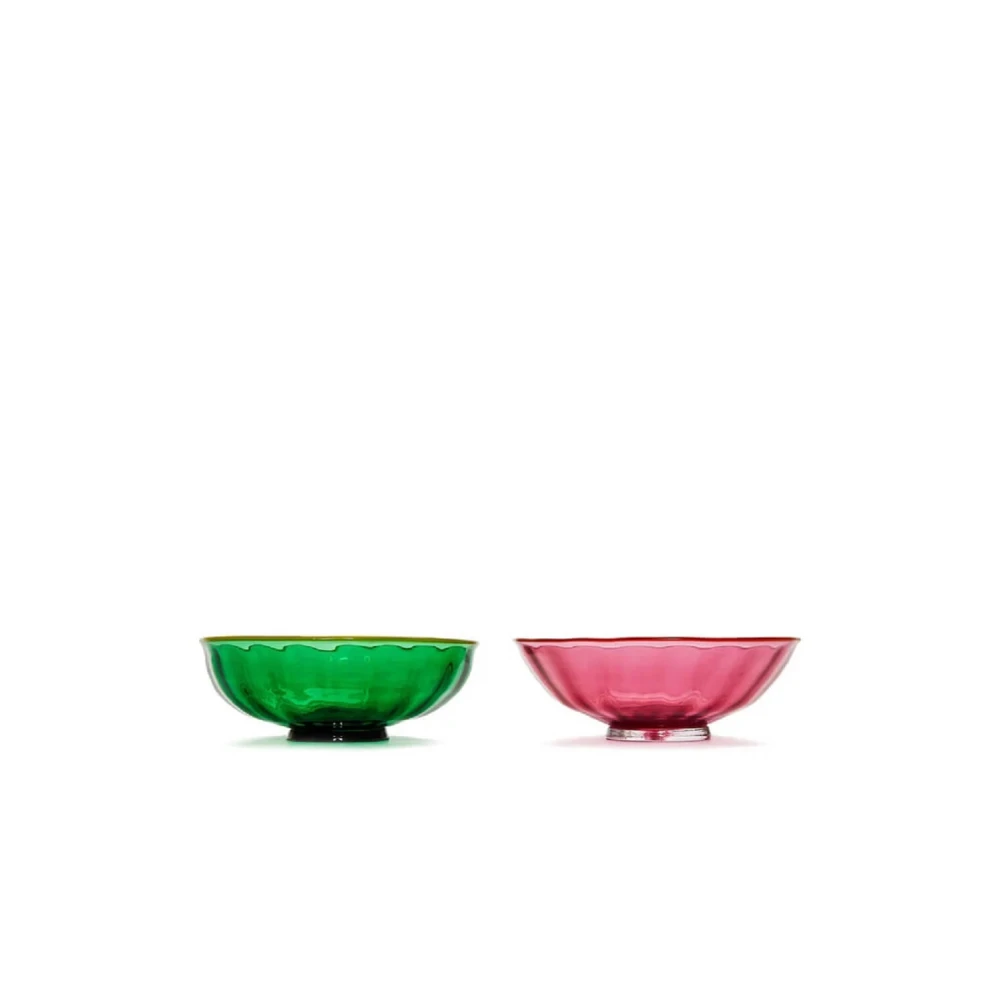 La DoubleJ Set van 2 met de hand geblazen Murano glazen notenkommen Multicolor Unisex
