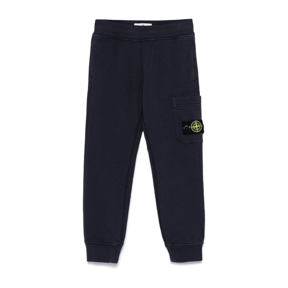 Stone Island Blue Sweatpants, Male, 4 Y, Sport Trousers