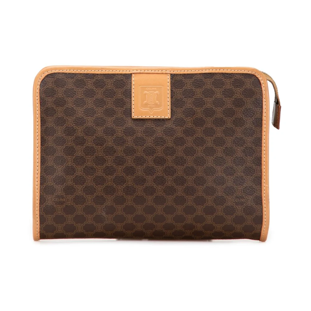 Celine Vintage Women's Brown Vintage Clutches, One Size, Pre-Owned Printed Pouch