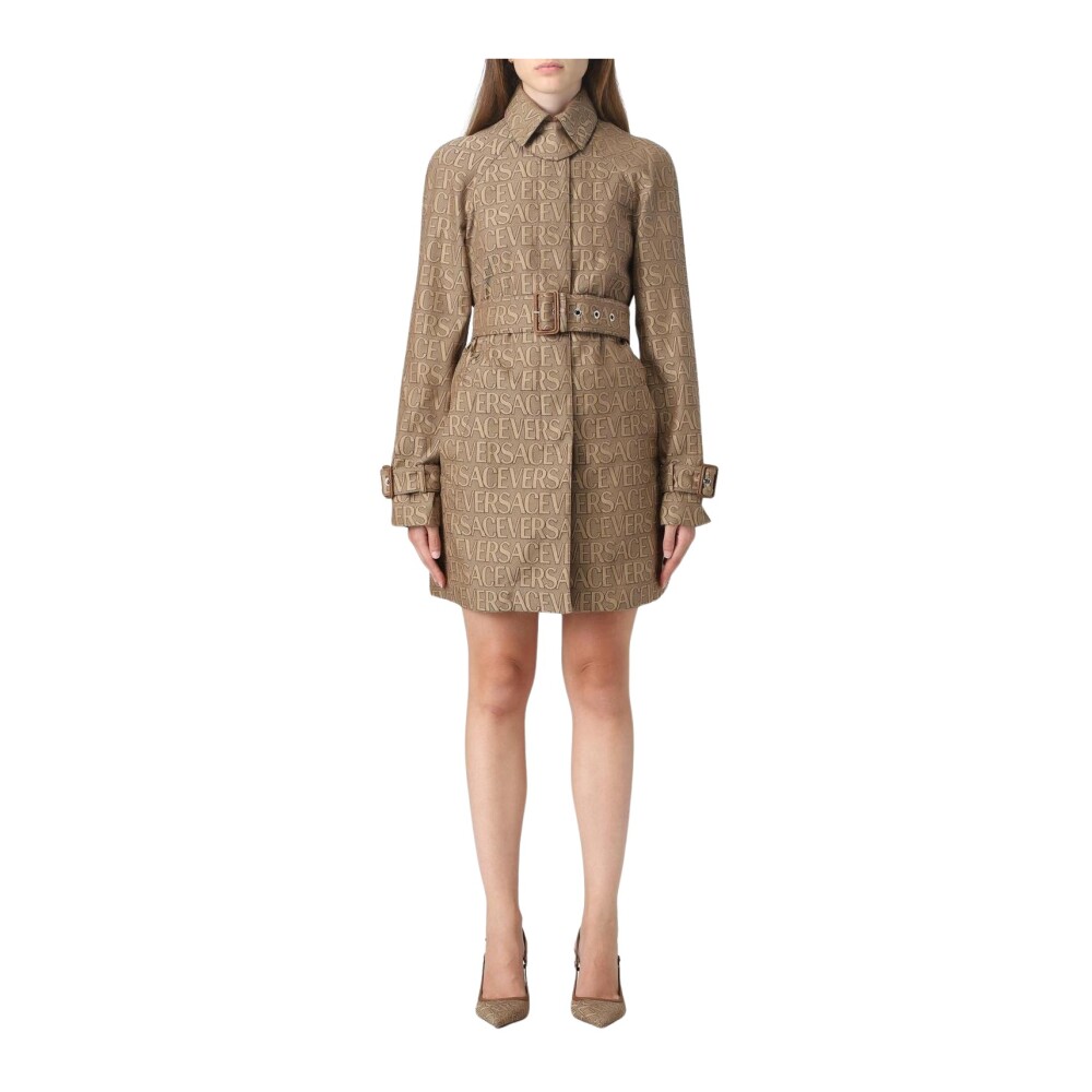コート VERSACE Women Coats 1013530 1A10074 1E510 Gray Versace Coats for Women | US Online Store