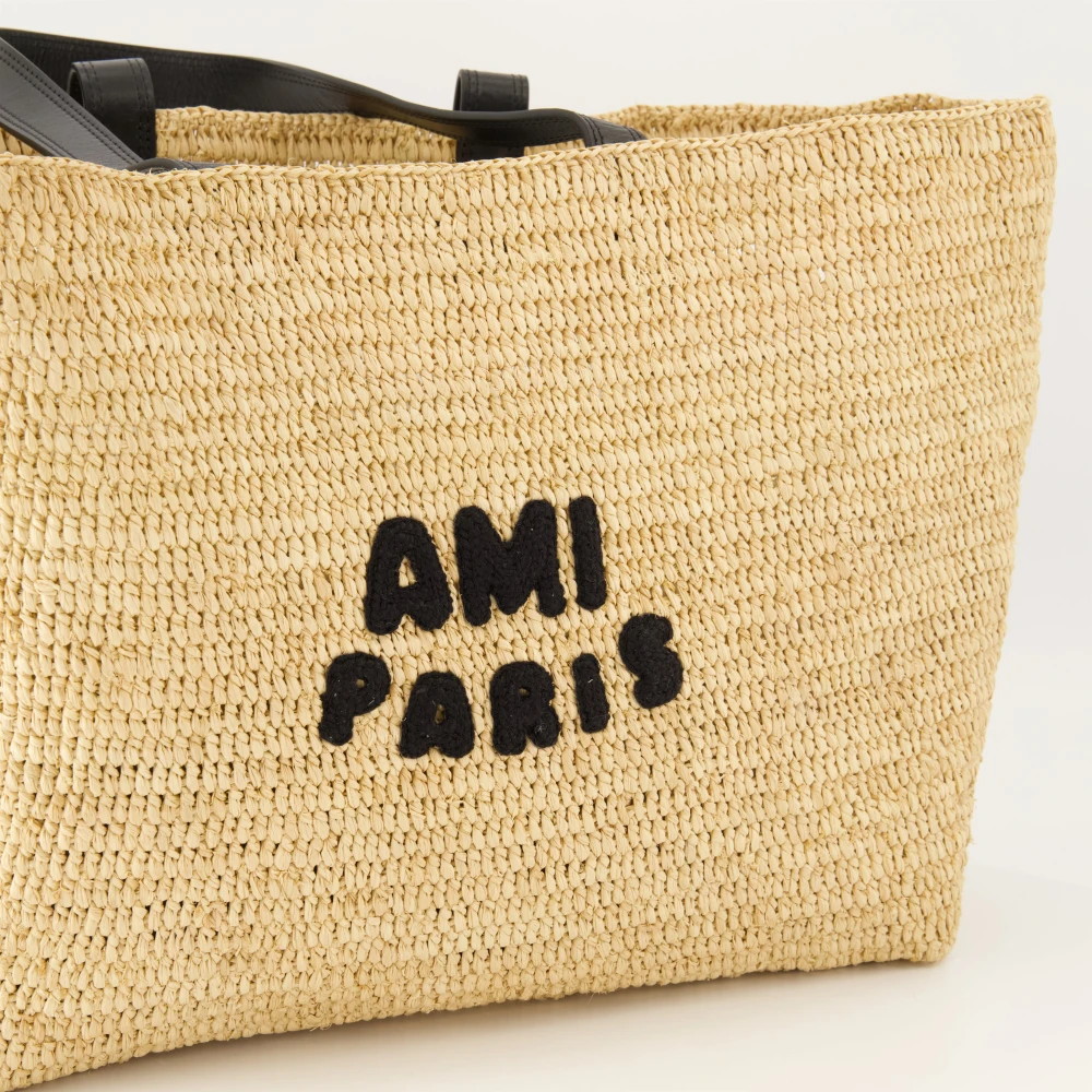 Ami Paris Raffia Shopper Lente-Zomer 2025 Beige Unisex