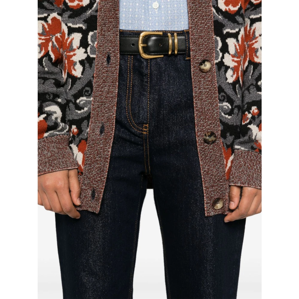 ETRO Blauwe Denim Broek met Lurex Details Blue Dames