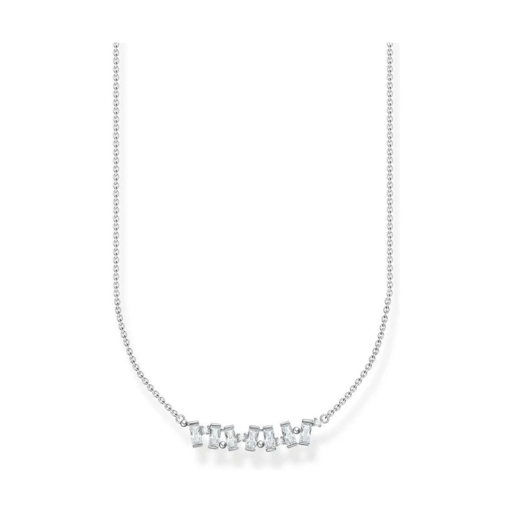 Thomas Sabo Women's Silver/White Baguette Princess Necklace With Zirconia