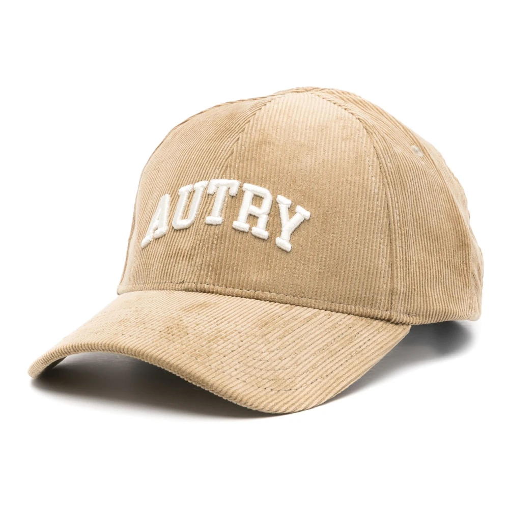 Autry Beige Baseball Velluto Logo Hat Beige Heren