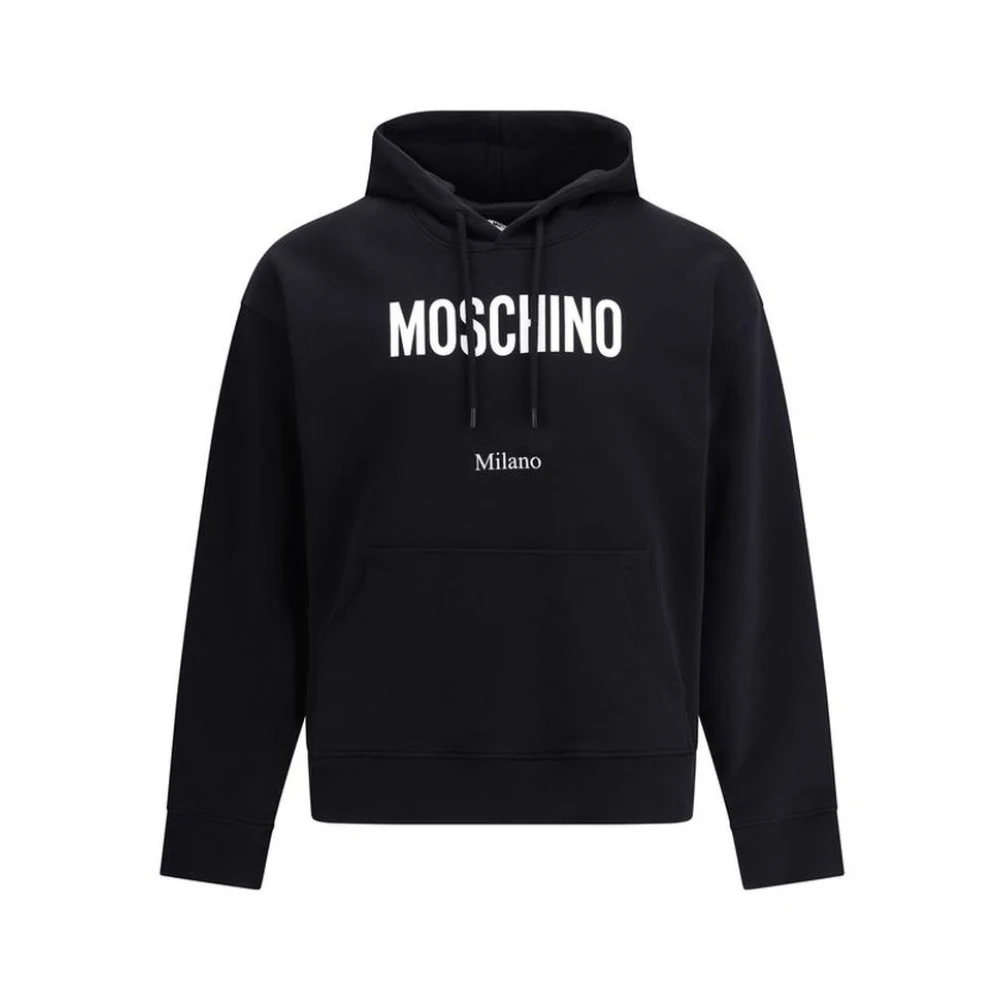 Moschino Men's Black Hoodies, M, Milano Logo Hoodie