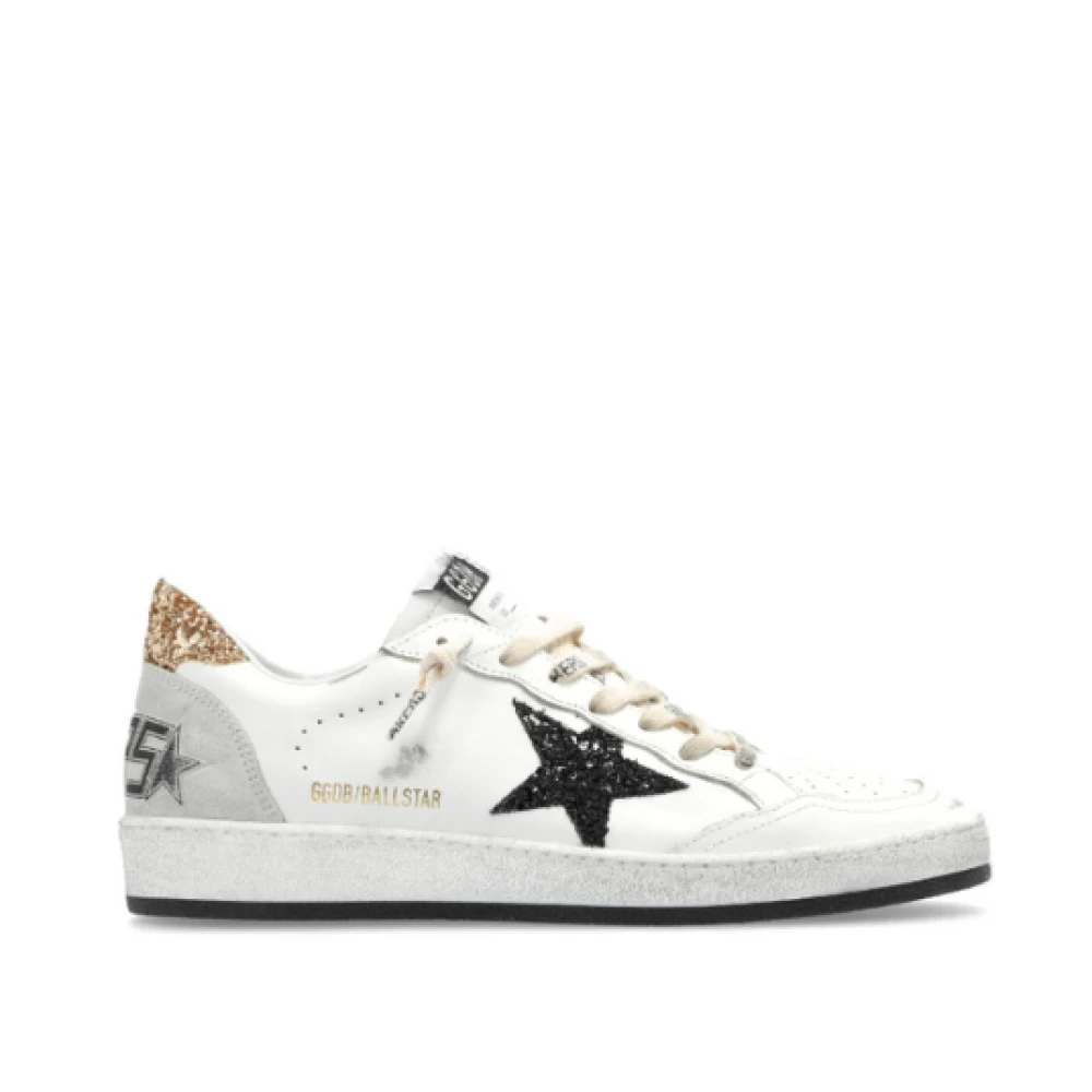 Golden Goose Vit Multifärgad Läder Sneakers Stjärna Glitter White, Dam