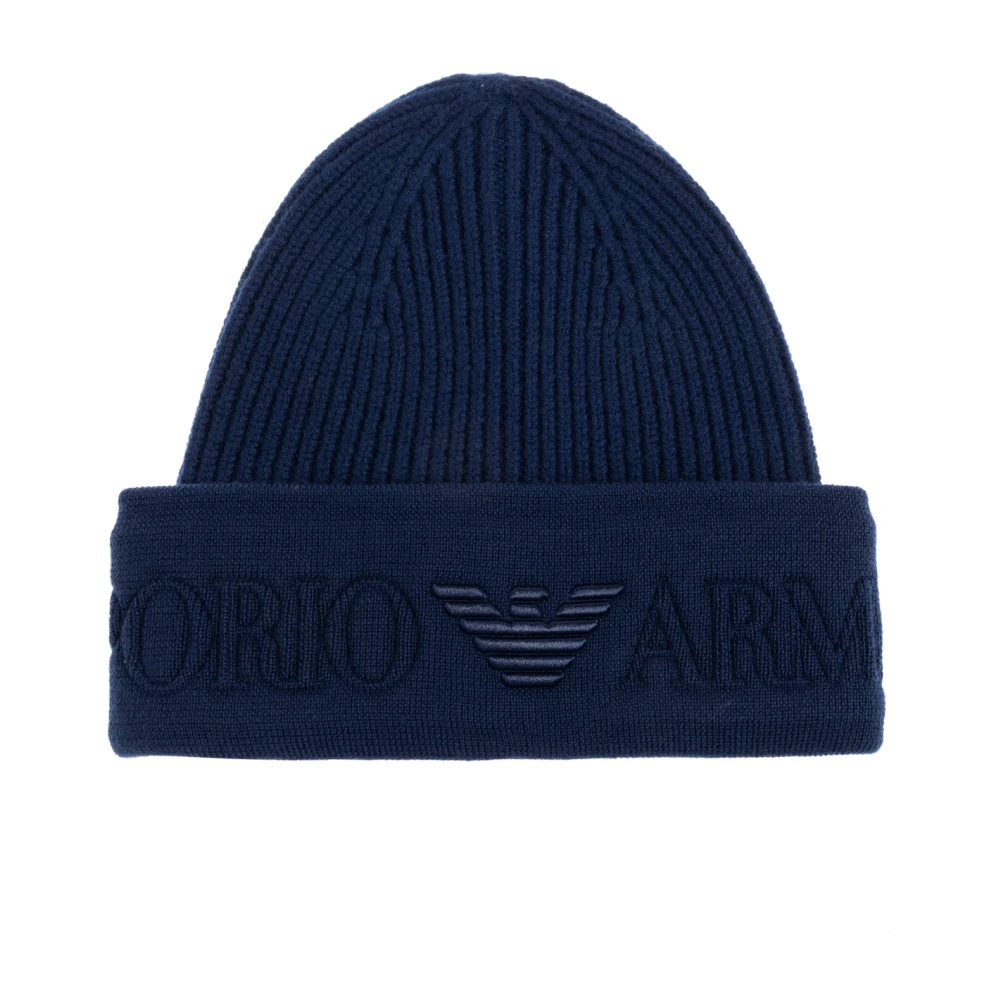 Emporio Armani Herr Blå Accessoarer S, Ullmössa