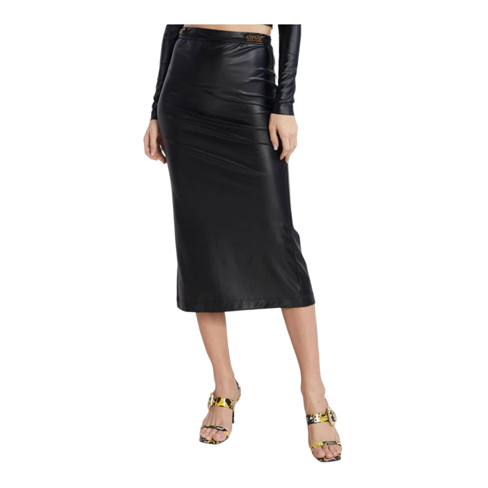 Versace Jeans Couture Elegante Midi Rok Black Dames