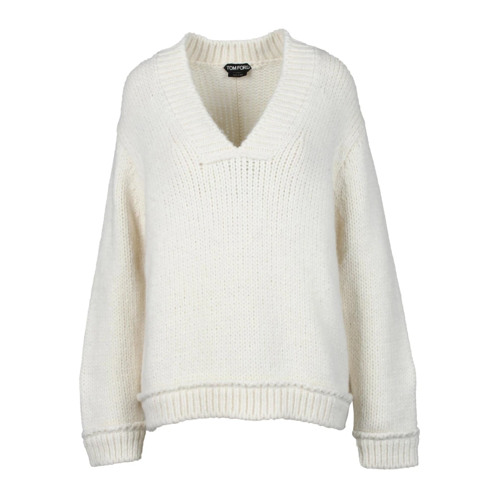 Tom Ford Alpaca Blend Gebreide Trui White Dames