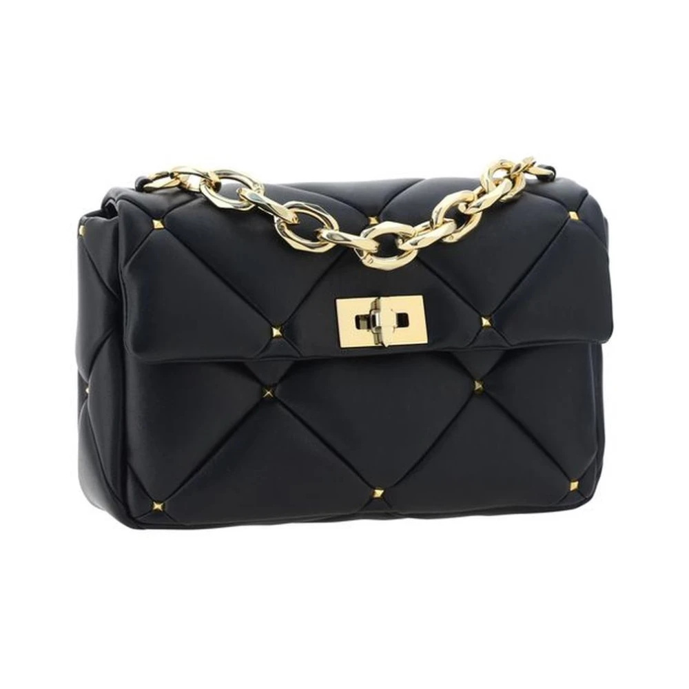 Valentino Garavani Gewatteerde Ketting Schoudertas Black Dames