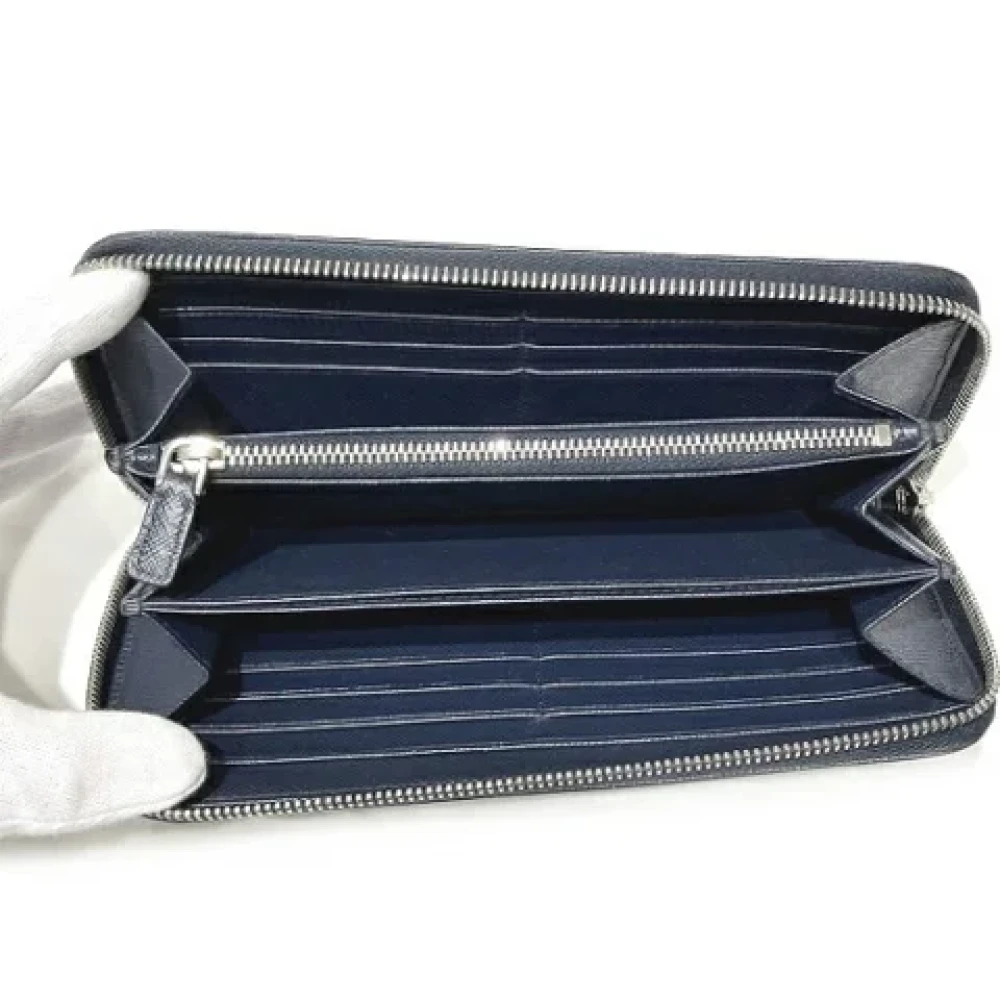 Prada Vintage Pre-owned Leather wallets Blue Dames