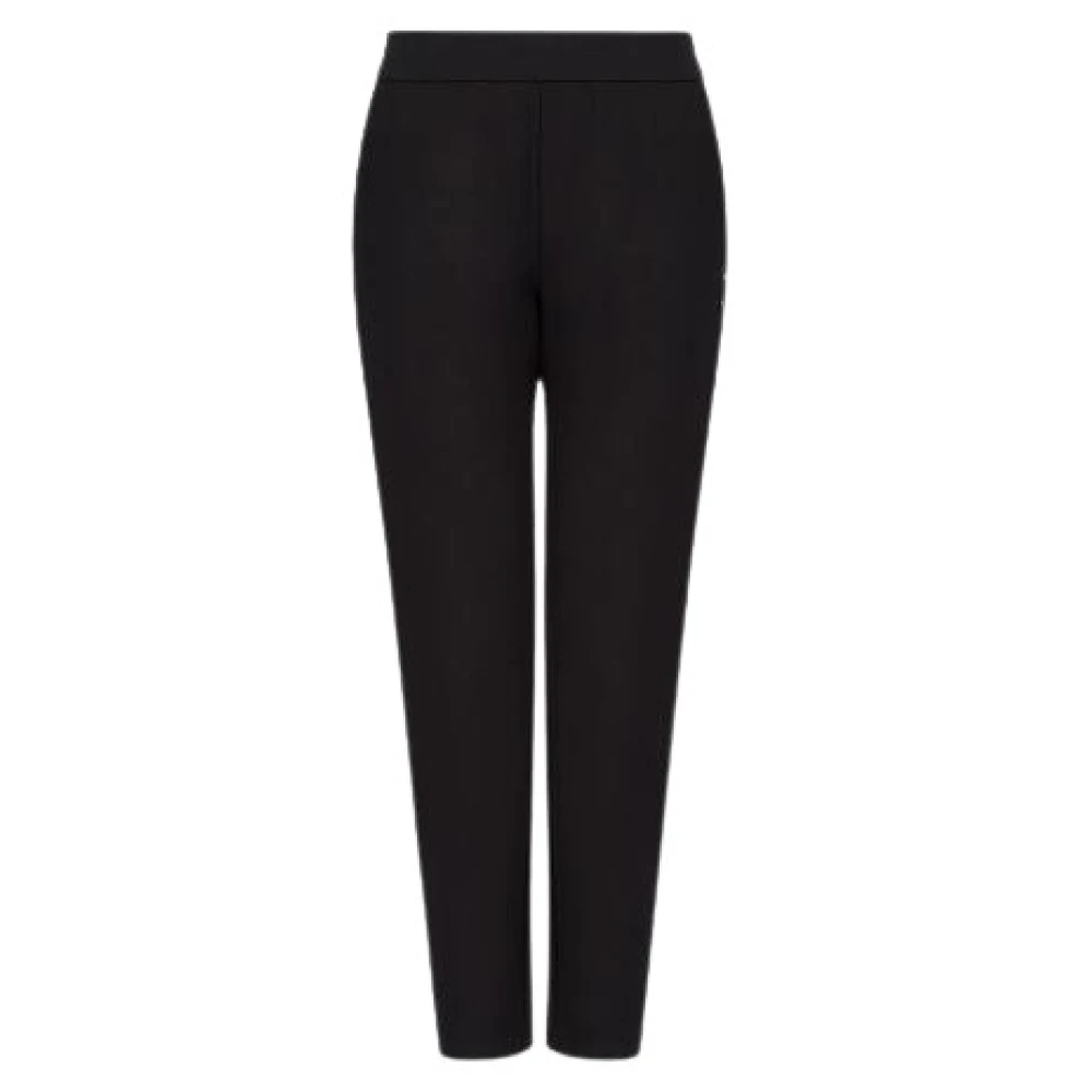 Armani Exchange Donna Nero Pantaloni Cropped In Viscosa Neri