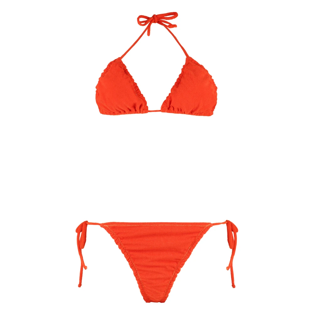 Reina Olga Contrasterende Stiksels Triangel Bikini Orange Dames