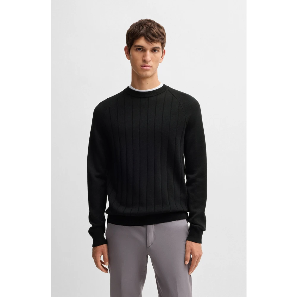 Hugo Boss Stijlvolle pull voor mannen Black Heren