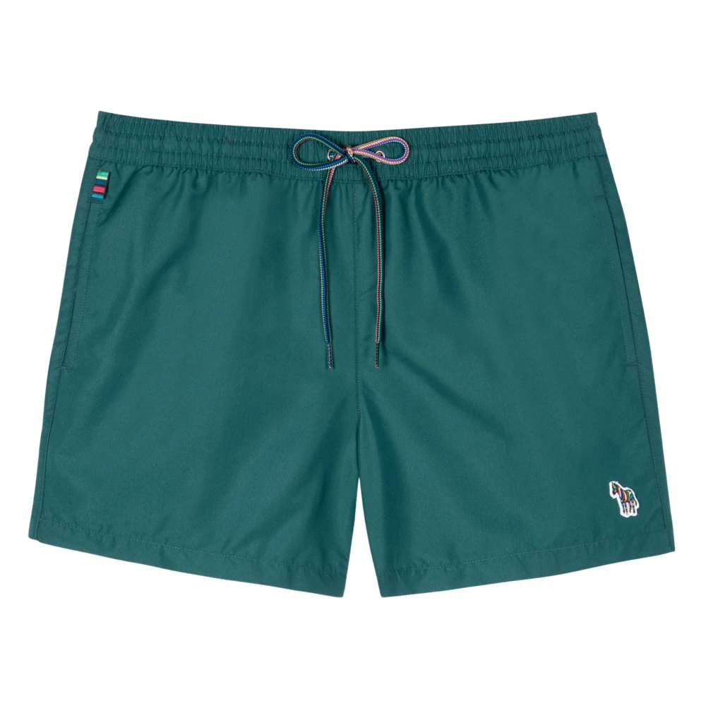 Paul Smith Men's Green Beachwear, S, Zebra Logo Swim Shorts