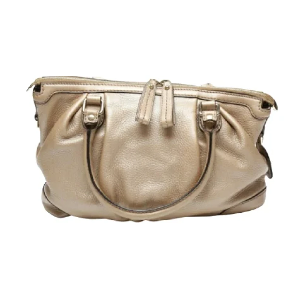 Gucci Vintage Pre-owned Leather handbags Yellow Dames