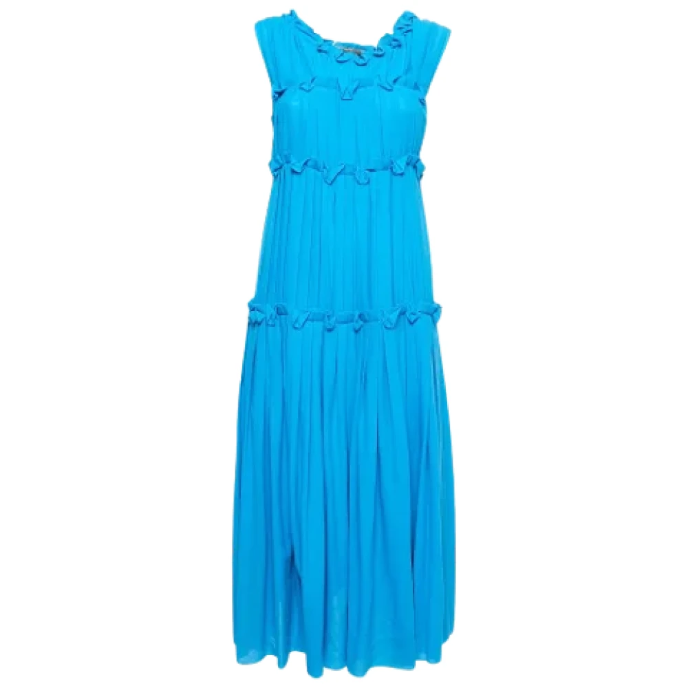 Bottega Veneta Vintage Pre-owned Cotton dresses Blue Dames
