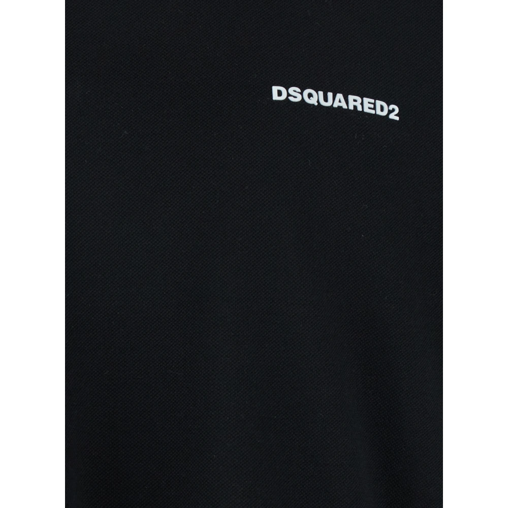 Dsquared2 Zwart Logo Gedrukt Katoenen T-Shirt Black Heren