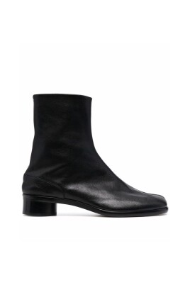black-leather-split-toe-ankle-boots