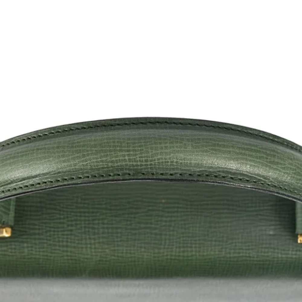Celine Vintage Pre-owned Leather handbags Green Dames
