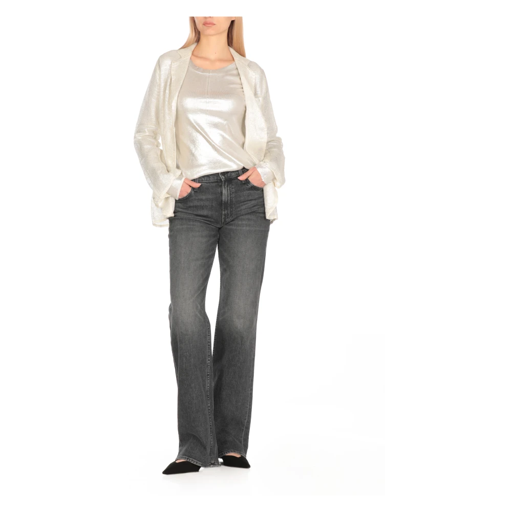 Avant Toi Zilver Linnen Blazer met Lurex Details Gray Dames