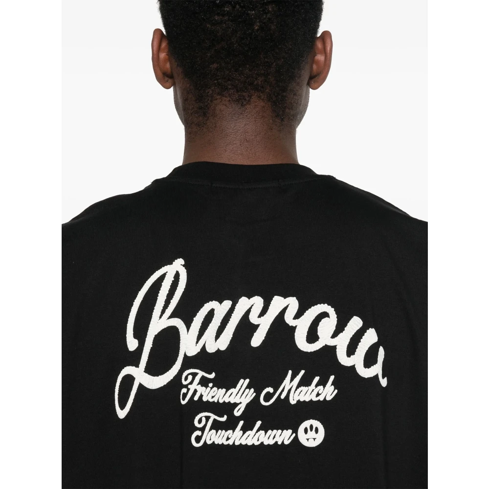 Barrow Mouwloze katoenen T-shirt met ronde hals Black Heren