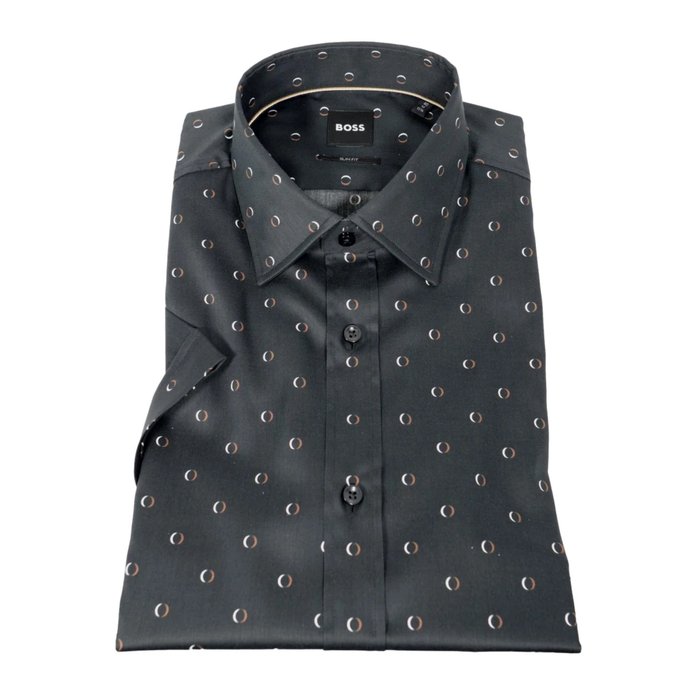 Hugo Boss Korte Mouw Slim Fit Gestreept Overhemd Multicolor Heren