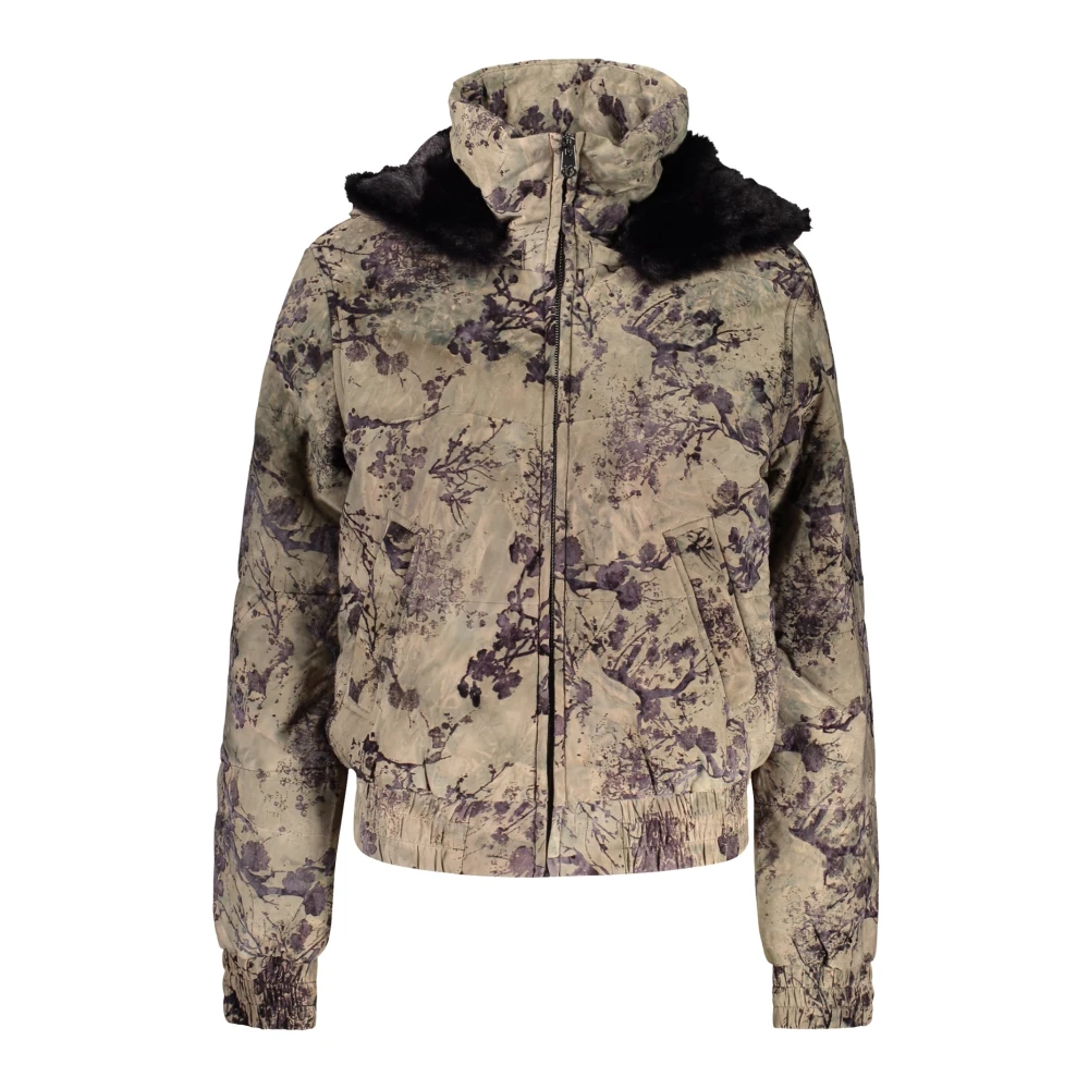 Short Padded Flocked Coat - BLACK - S - Image 4