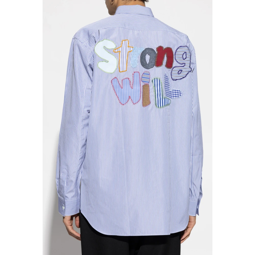 Comme des Garçons Shirt met streepmotief Blue Heren