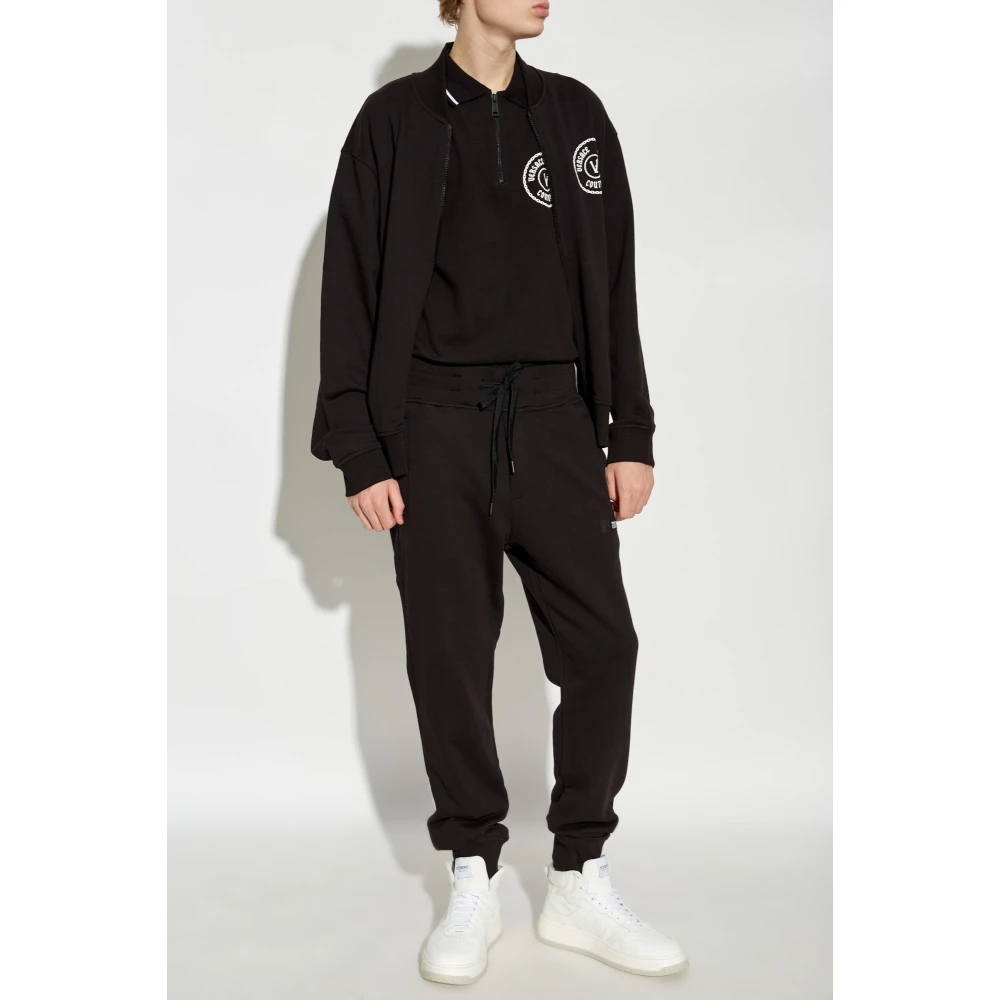 Versace Jeans Couture Sweatshirt met logo Black Heren