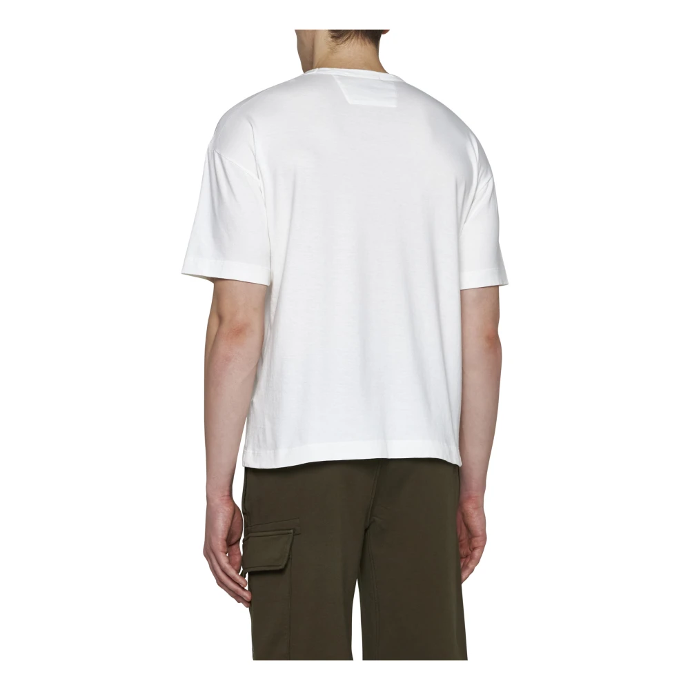 C.P. Company Geborduurd Logo Crew Neck T-shirt White Heren