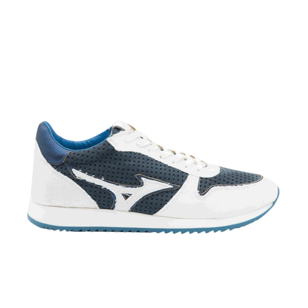 Mizuno Lichte Blauwe Leren en Canvas Sneakers Heren Schoenen