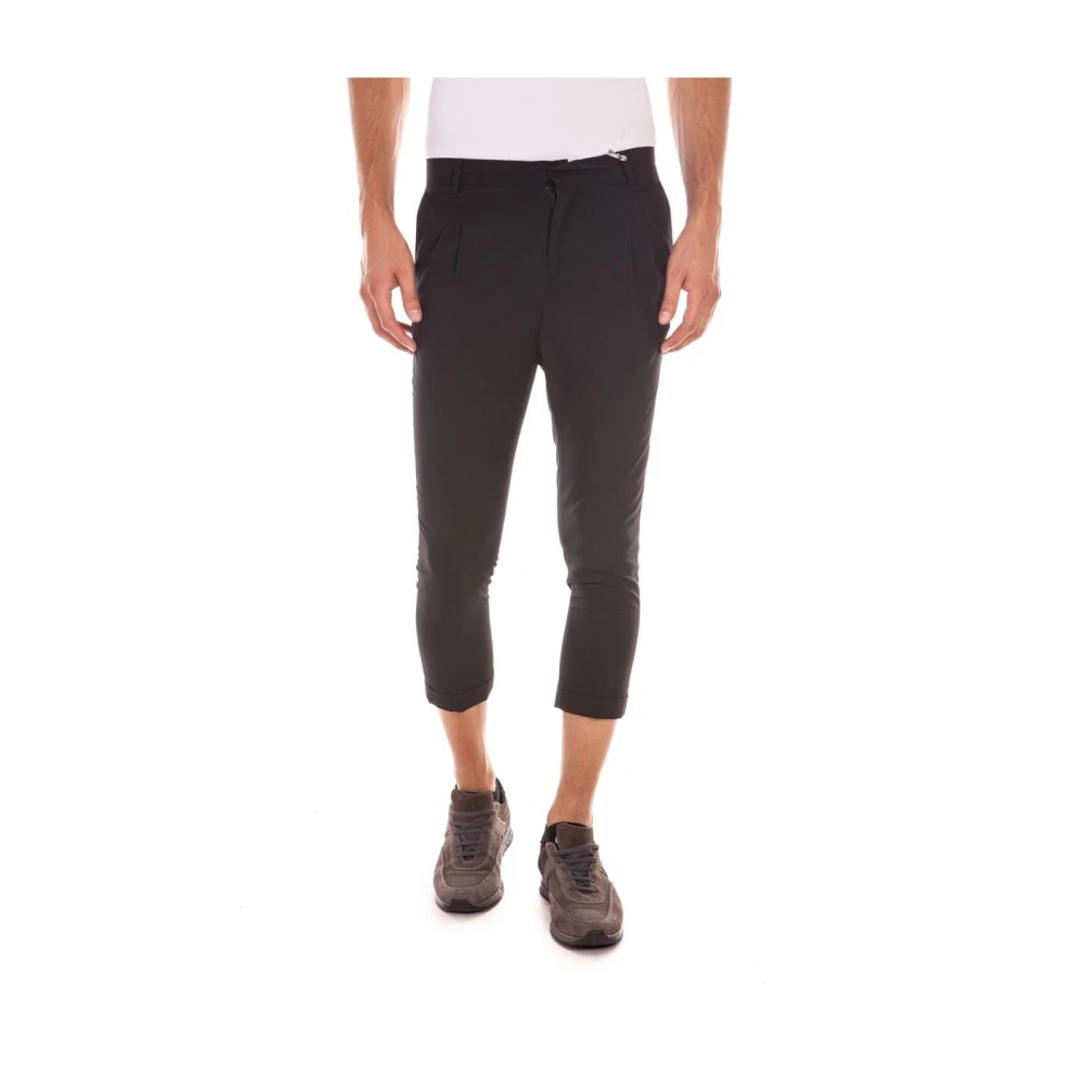 Daniele Alessandrini Black Cropped Trousers, Male, 2XS, Jeans Trouser