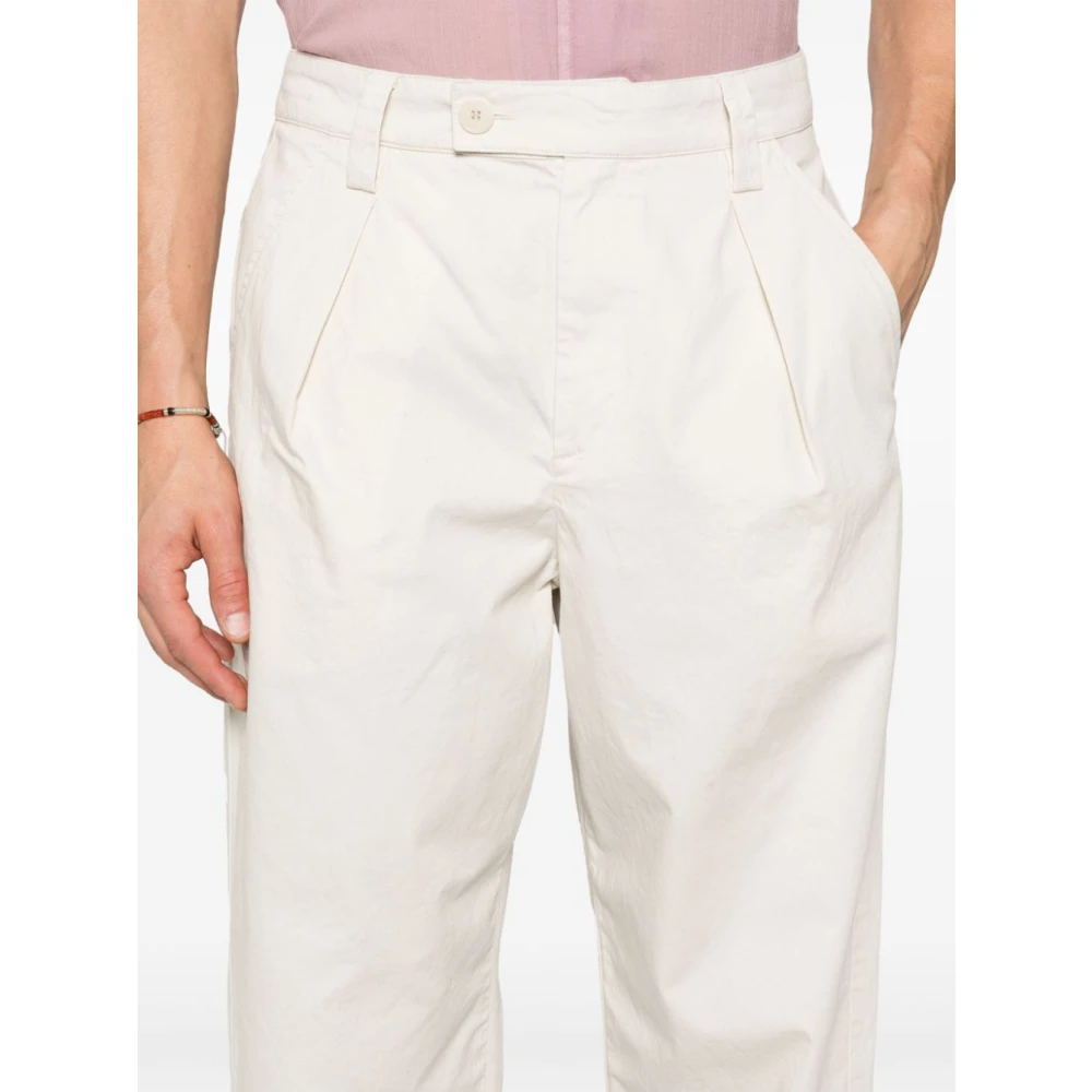 A.p.c. Craie Katoenen Broek Geplooide Details Beige Heren