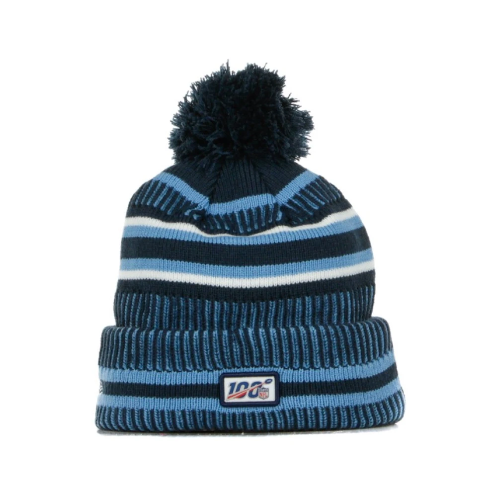 New Era Men's Blue Sport Knit Pom Pom Hat Original Team Colors