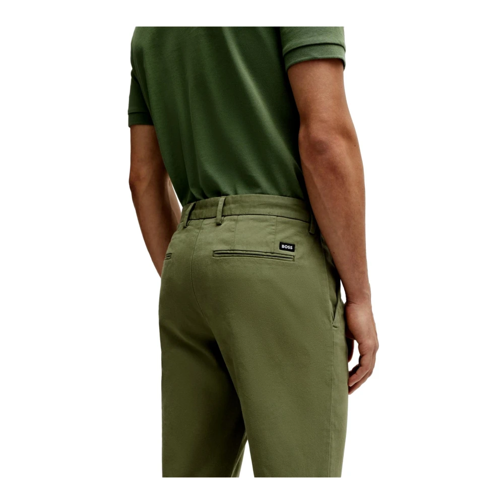 Hugo Boss Slim Fit Katoenen Chino Broek Groen Green Heren