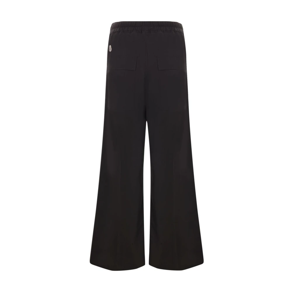 Moncler Zwarte wijde katoenen broek Black Heren